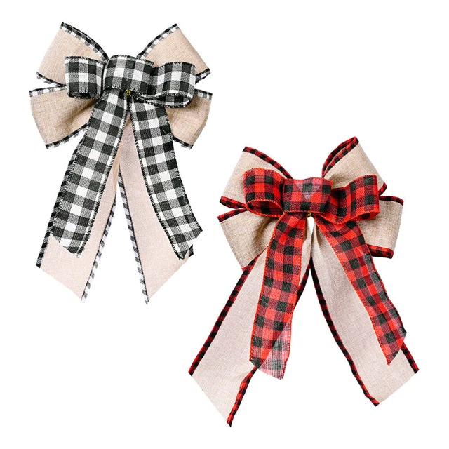 Farmhouse Large Gift Bow Weihnachten Baum Bogen Dekoration DIY Weihnachten Kranz