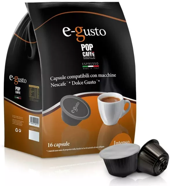 160 Capsules Pop Caffè Et Goût Mélange 1 Intenso Compatible Nescafé Dolce Gusto