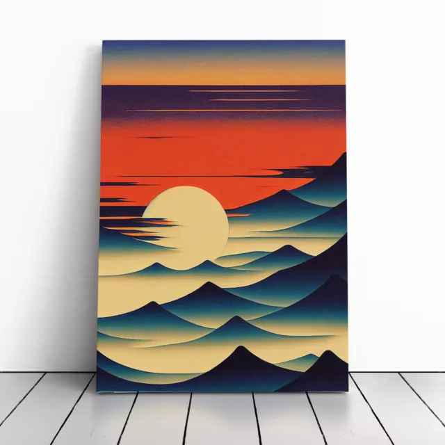 Japanese Sunset Art Deco Canvas Wall Art Print Framed Picture Decor Living Room