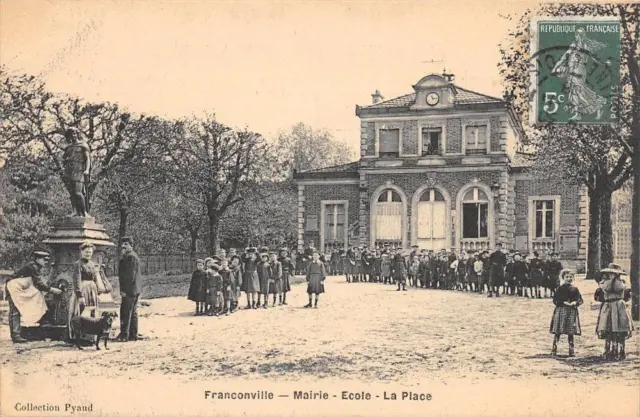Cpa 95 Franconville Mairie Ecole La Place