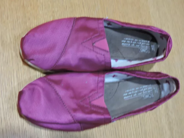 Toms Brand Fuchsia  textile flat Slip On Shoes  Womens SZ W7