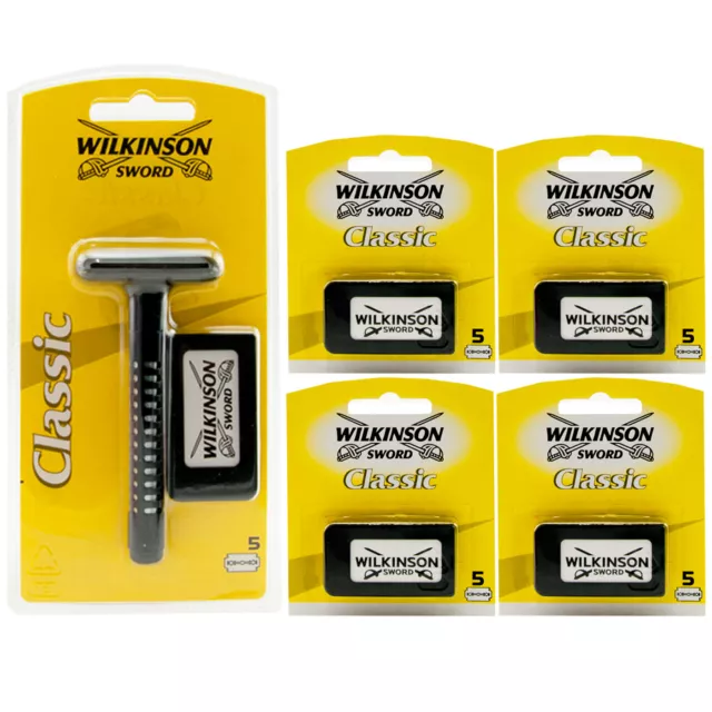 Wilkinson Sword CLASSIC Rasierer Rasierhobel 1 Handteil +25 Klingen Nassrasierer