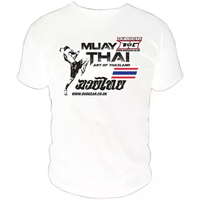 T-SHIRT MUAY THAI 'ART' BIANCA MMA MANICHE CORTE TOP BOXING (Bambini-Adulti) vestibilità slim