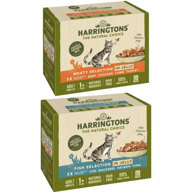Harrington's Complete Grain Free Wet Adult Cat Food Selection In Jelly 12 x 85g