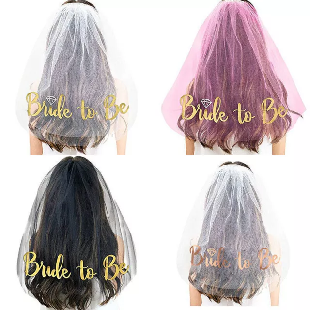 Gold Party Bride   Night  Hen Wedding Rose To Be Veil White Novelty