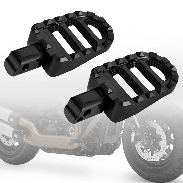 Cale Pied Moto Harley Sportster Dyna Softail - Aluminium Et Caoutchouc Noir - Repose-pieds Frein