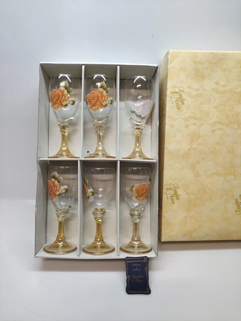 Set 6 Bicchieri Nuovi Vintage Giardini Di Marzo Vetro Calici Vino Acqua