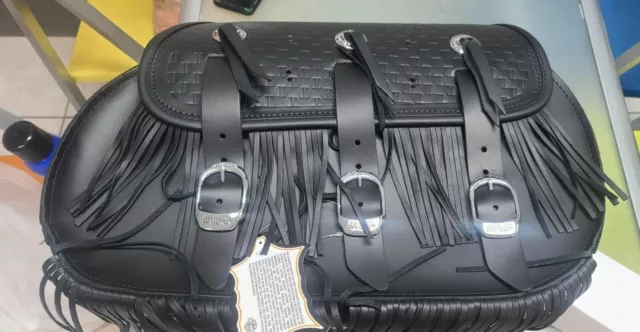 OEM HARLEY DAVIDSON Heritage Springer Black Fringe Saddlebags