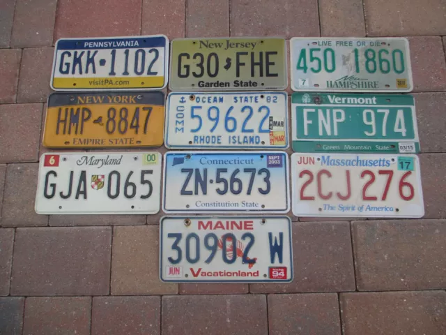 10 Mixed Eastern State  license plate lot for collecting or decorating man cave