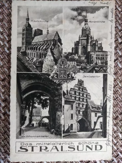 Ak Stralsund, Mehrbildkarte 1938
