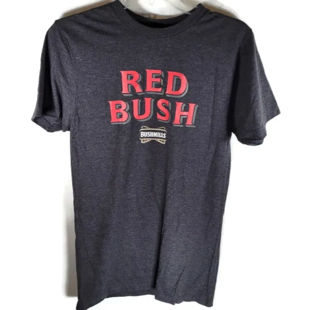 Red Bush Bushmills Irish Whiskey Graphic Logo T-shirt Adult Size Small Black