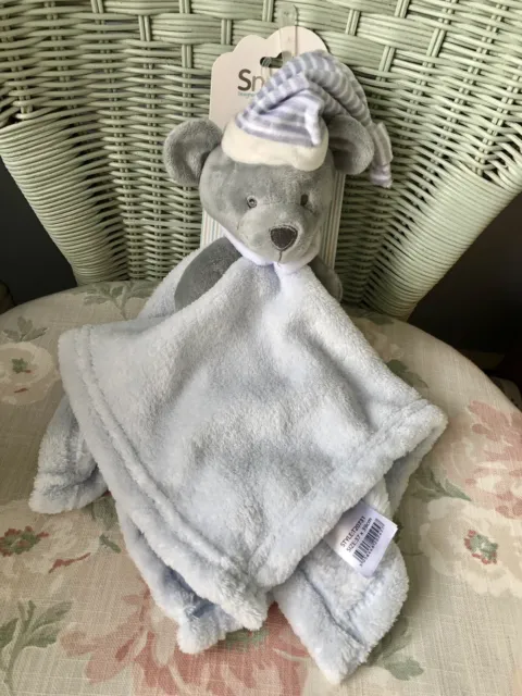 Bnwt Snuggle Tots Jainco Blue Grey Teddy Bear Comforter Blankie Soft Toy Doudou