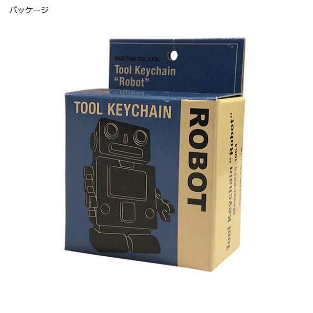DULTON Robot Tool LED Keychain Portable Mini Screwdriver Set Key Buckle Holder 7