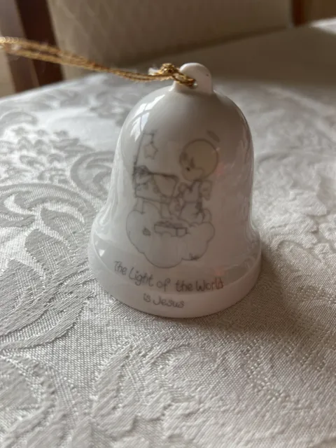 Precious Moments: The Light Of The World Is Jesus - Holiday Bell - Ornament b45
