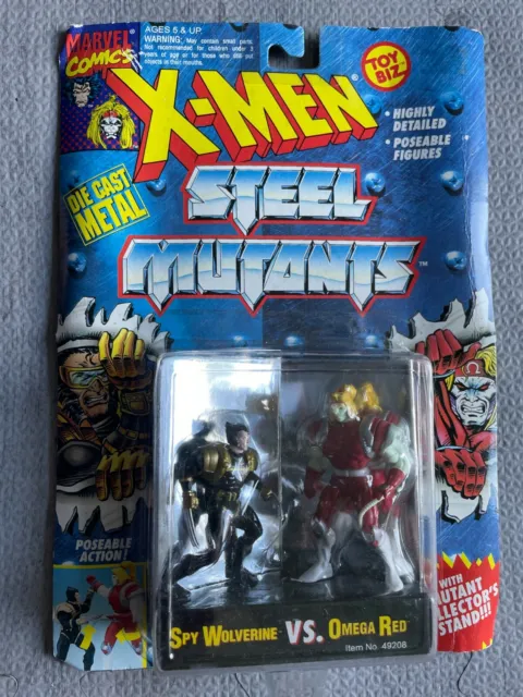 X-Men Steel Mutants Diecast Action Figures Spy Wolverine Vs Omega Red 1994 MOC