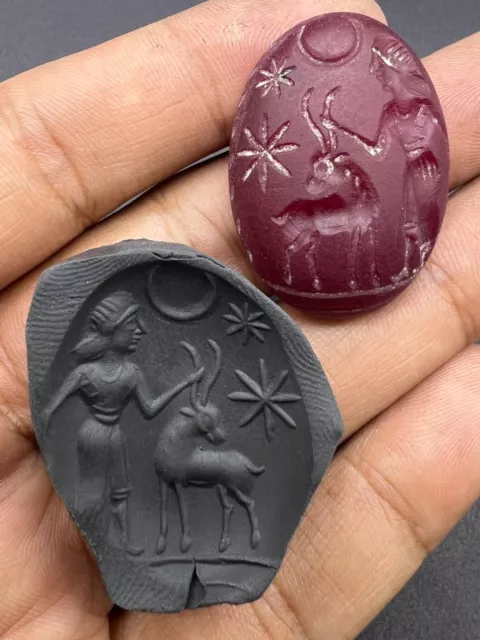 Fine Old Roman Greek Story Natural Agate Stone Intaglio Seal