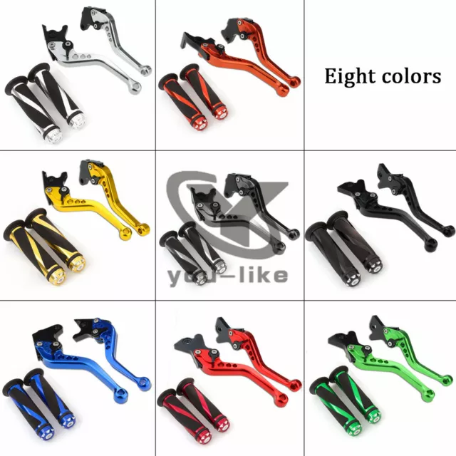 CNC Shorty Brake&Clutch Levers Handle Grips For HAYABUSA/GSXR1300 1999-2007