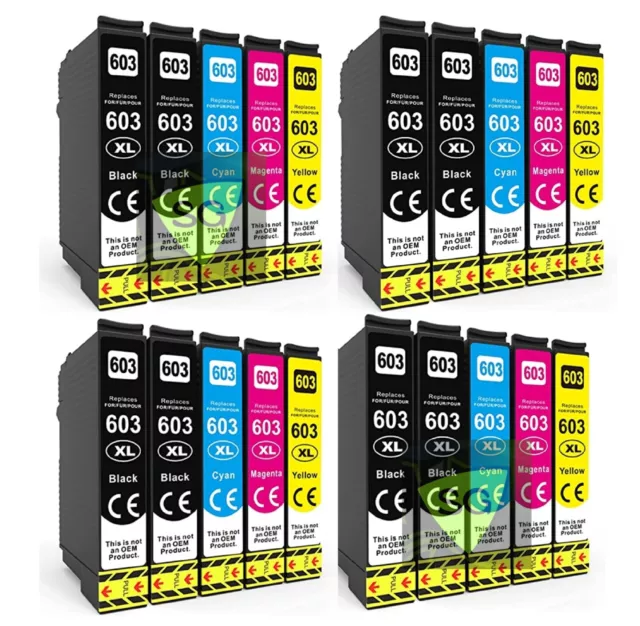 Kit 20 Cartucce 603Xl Per Epson Wf-2820Dwf Wf-2840Dwf Wf-2845Dwf Wf-2870Dwf