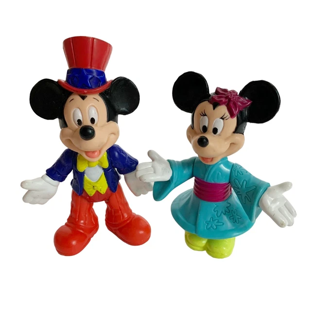 1994 Epcot Center Lot of 2 Disney Poseable Action Figures Mickey Minnie Mouse