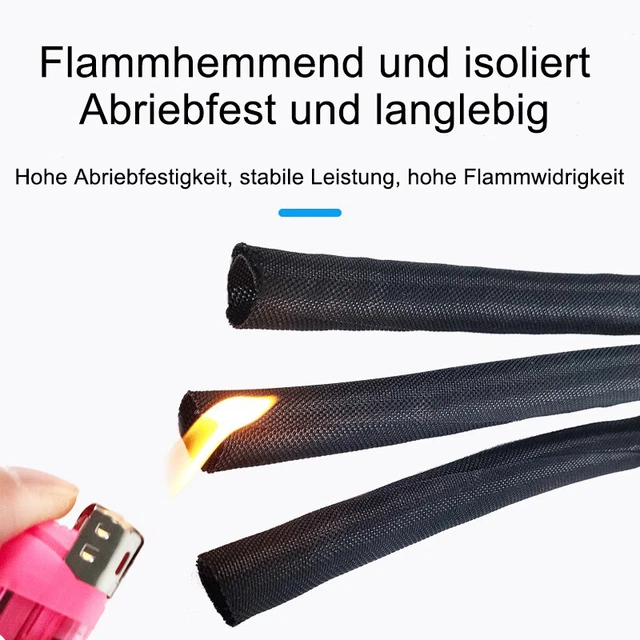 Delock Geflechtschlauch 10 M X 32 Mm – Mit Klettverschluss, Schwarz, Hitzebeständig Bis 125 °C, Zum Kabelbündeln