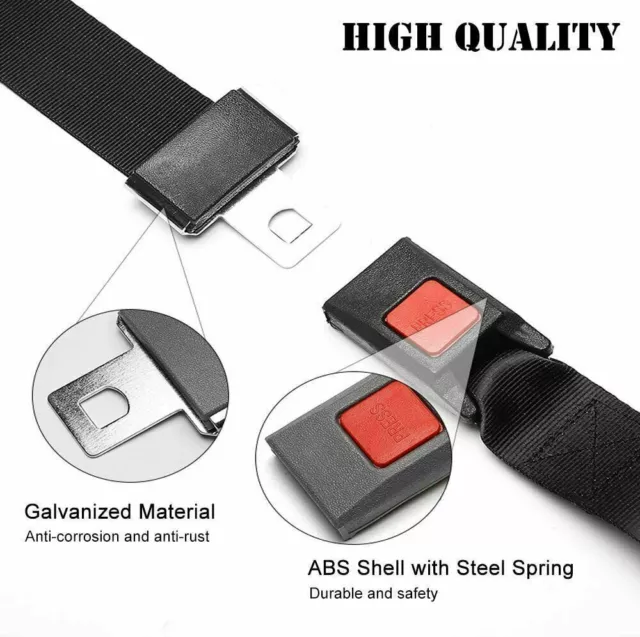 Car Seat Belt Lap 2 Point Safety Travel Adjustable Retractable Auto Universal UK 3