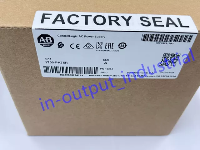 New Factory Sealed AB 1756-PA75R SER A ControlLogix AC Power Supply 1756-PA75R
