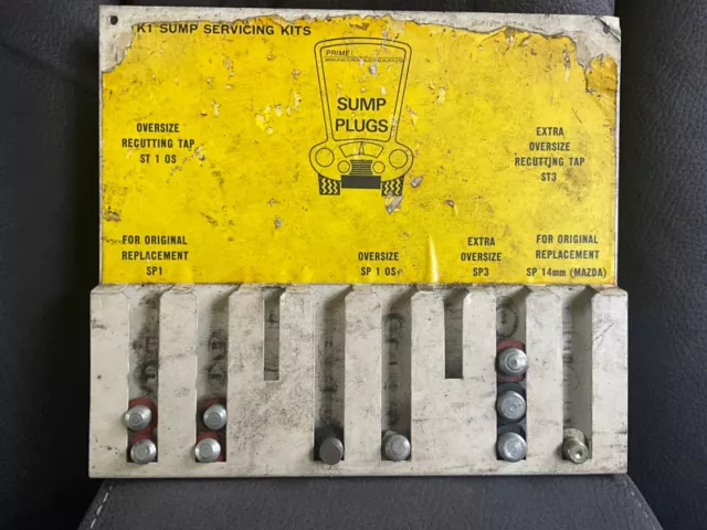 Sump Plug Display Rack Cabinet Vintage Rare Collectable