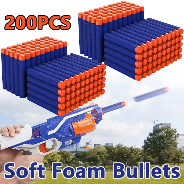 200 pcs Bullets Soft Foam Bullets Fits Nerf Darts Guns. N-Strike Elite Kid UK