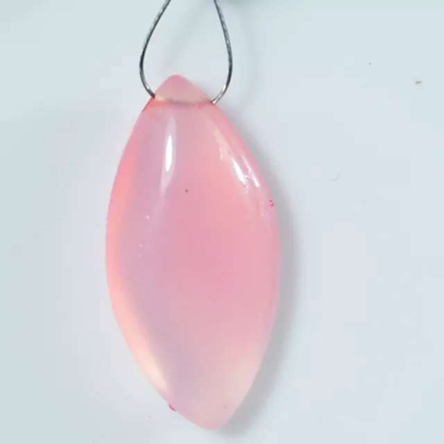 Natural Pink Chalcedony pendant bead fancy Cab Gemstone 2