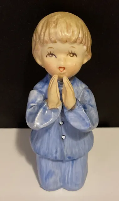 Vintage Schmid Brothers Japan Young Boy Kneeling In Prayer Figurine