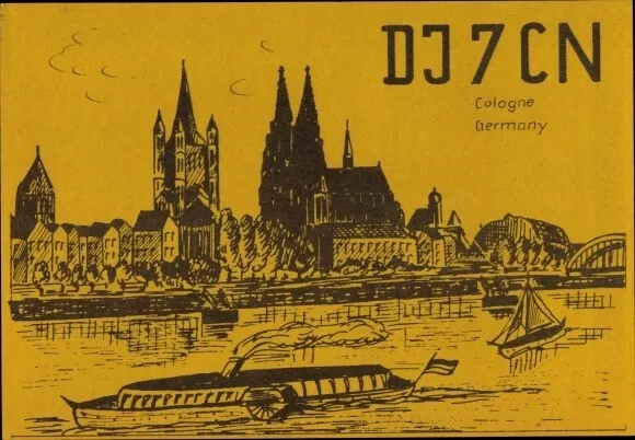 Ak QSL Karte, Funkerkarte DJ7CN, Hermi Turner, Köln - 2895467