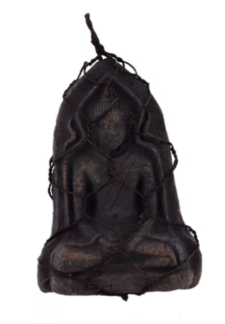 Antiguo Colgante Buda Dhyana Mudra Barro Cocida Talisman 1170