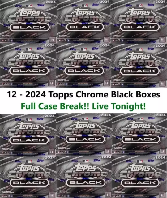 TEXAS RANGERS BREAK 696 x12 2024 TOPPS CHROME BLACK HOBBY BOX FULL CASE