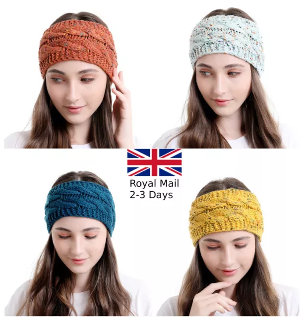 Women Ladies Winter Crochet Knit Knitted Soft Hat Headband Headwrap Ear Band