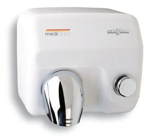 Presale Mediclinics Saniflow E05 Hand Dryer Push Button - White Epoxy