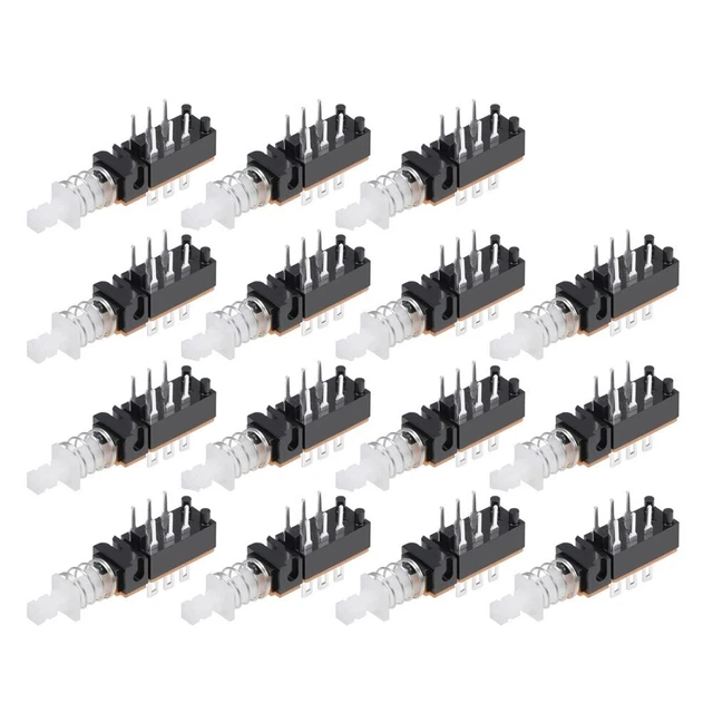 Lot De 15 Interrupteurs Bouton Poussoir 1 Position Noir - Neuf, Générique, Idéal Pour Bricolage Et électronique