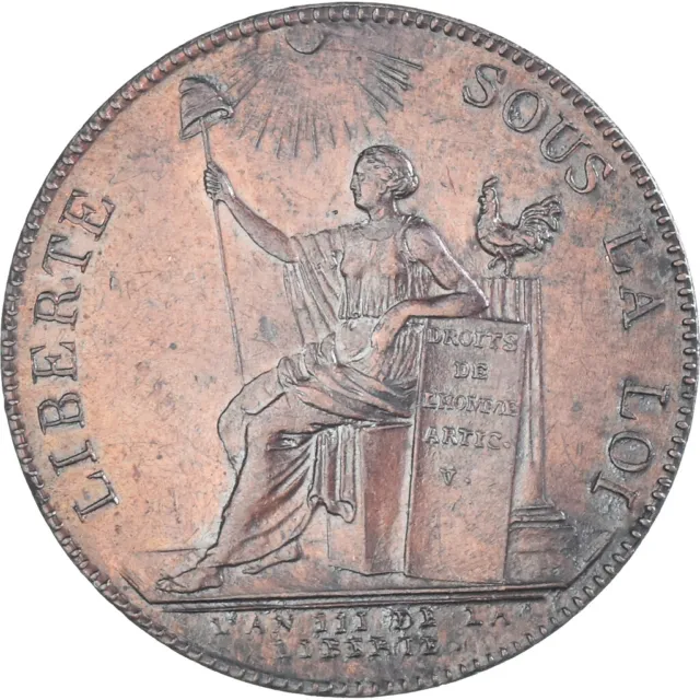 [#341694] Münze, Frankreich, Monneron, 2 Sols, 1791, VZ, Bronze, KM:Tn23