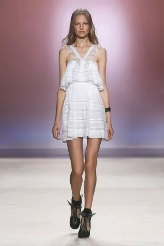 $855 ISABEL MARANT Obira RUNWAY Cotton Voile Dress Sz 34 XS Lace Crochet White