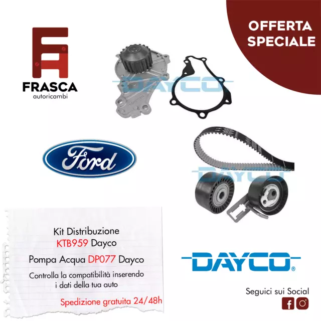 Kit Distribuzione Pompa Acqua Dayco Ford C-Max II DXA CB7 1.6 TdCi 2010 2015