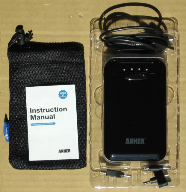 Anker Astro E4 External Battery 13000 mAh Portable Charger USB Power Wire