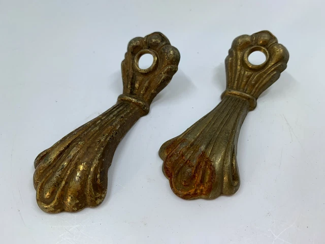 Antique Cast Brass Wall Sconce light fixture arms Art Deco Ornate 2 matching pr 4