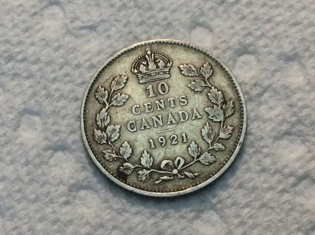 1921 Canada silver 10 cents
