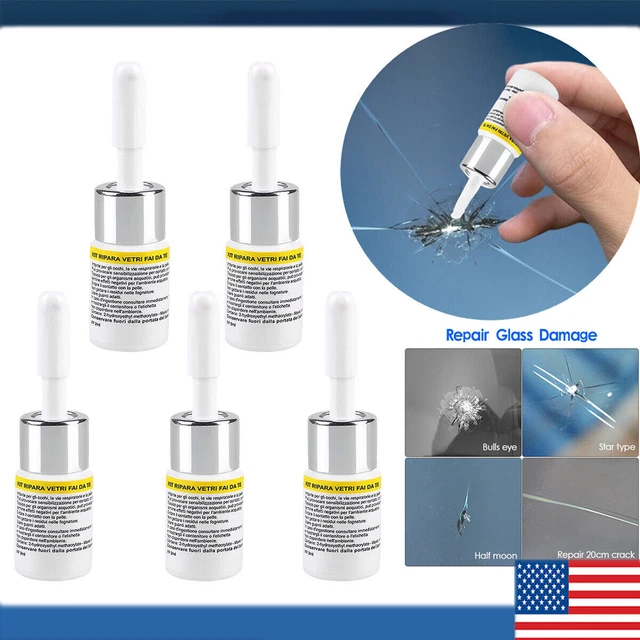 5-Pack Auto Glass Nano Repair Fluid Car Windshield Resin Crack Tool Kit Crack US