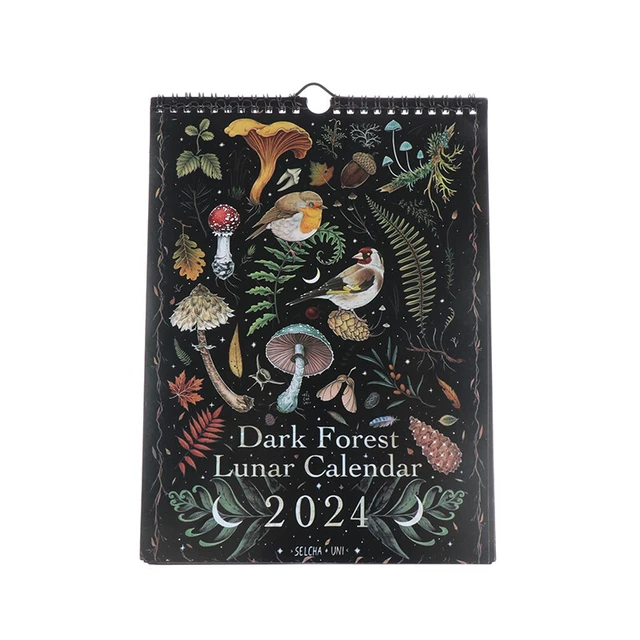 DARK FOREST LUNAR Calendar 2024 Original Illustrated Wall Pendant Moon