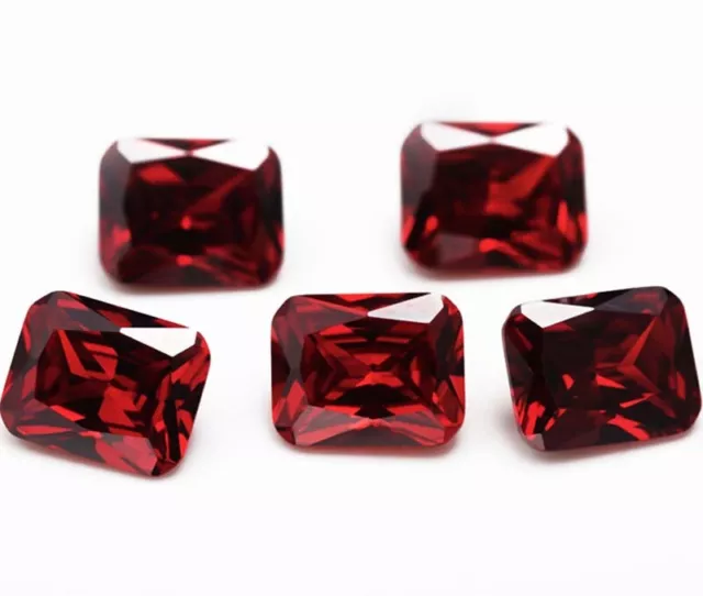 Natural Mine Natural Red Ruby Emerald Faceted Cut VVS Loose Gemstone U Pick Size