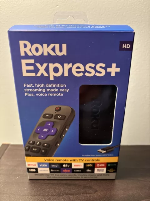Roku Express+ HD Streaming Media Player 3931RW With Remote/Cords