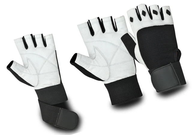 Gym Fitness Gloves Weight Lifting Glove Leather Padded Exercise MMA UFC Training