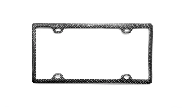 License Plate Frame Silm 4 Holes 100% Real Black Carbon Fiber For Volkswagen