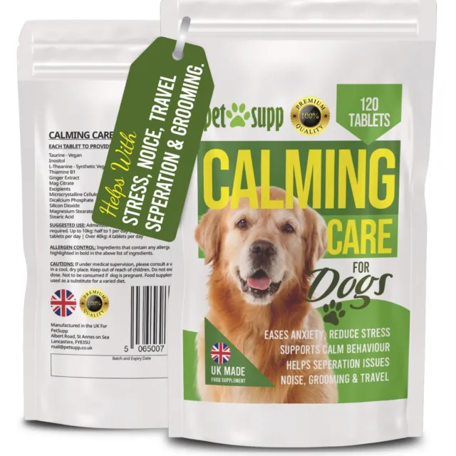 Calming Care for Dogs Relieves Stress, Helps Calm Behaviour - 120 Tablets