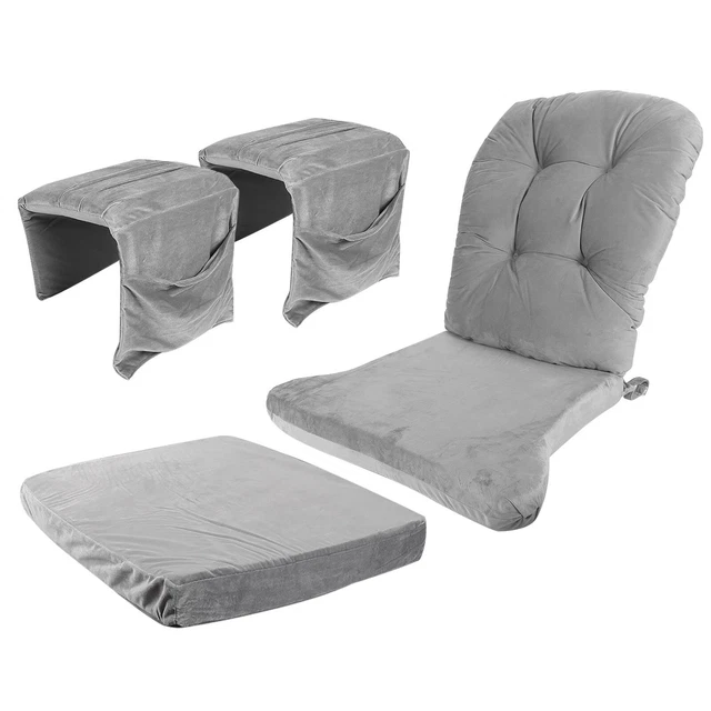 Glider Replacement Cushion Set Soft Velvet Cotton Pad for Rocking Chair Ottoman